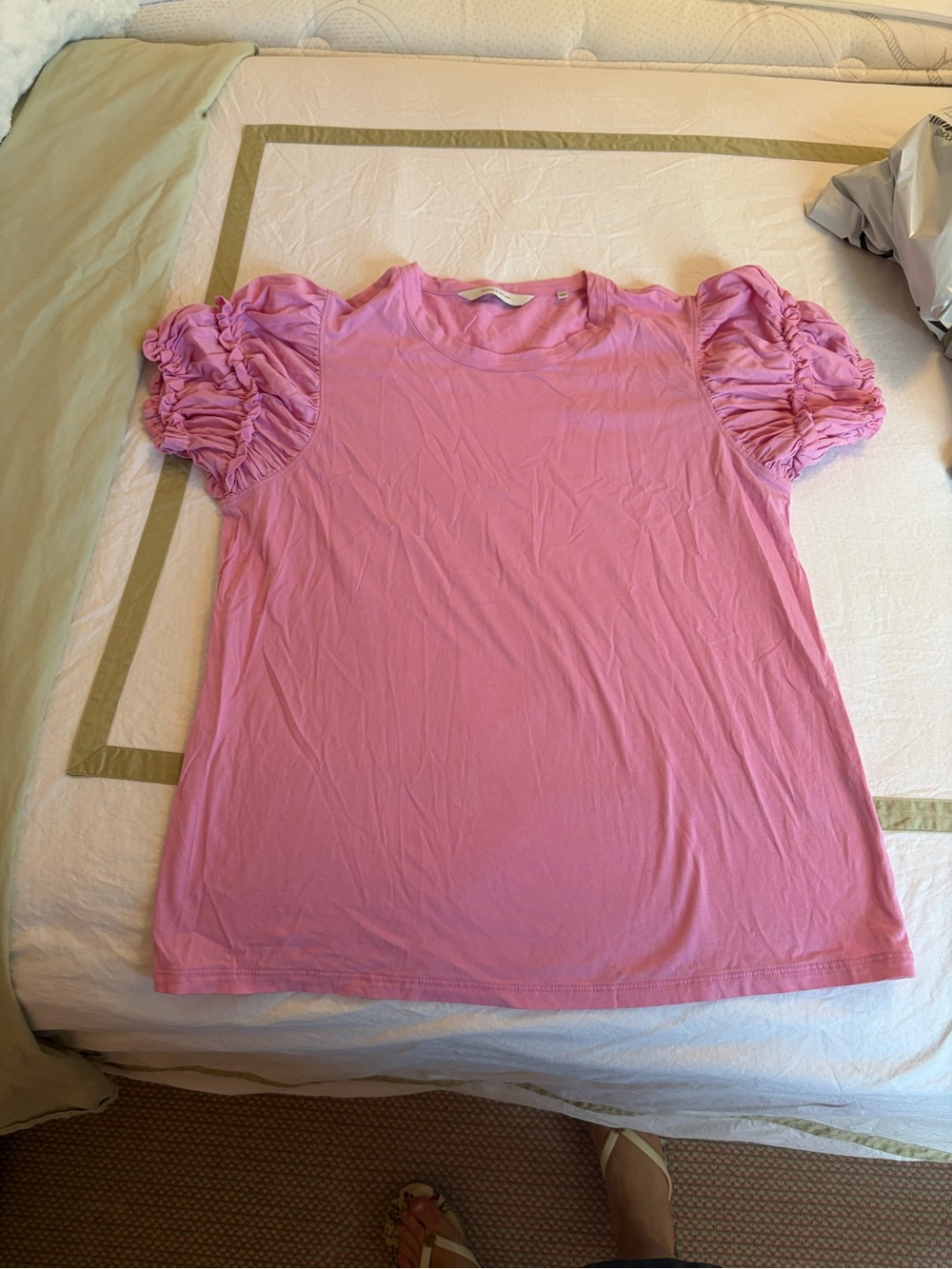 REBECCA TAYLOR Pink Short Sleeve Top, amazing worn condition, size Large